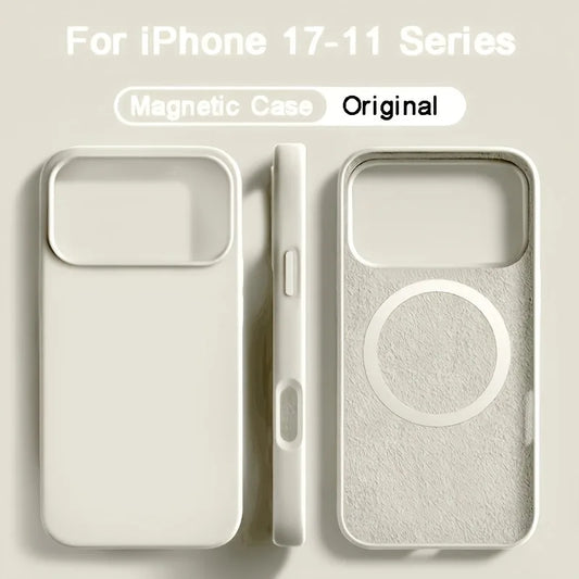 MagSafe Magnetic Liquid Silicone iPhone Case – Shockproof Soft Cover for iPhone 13–17 Series