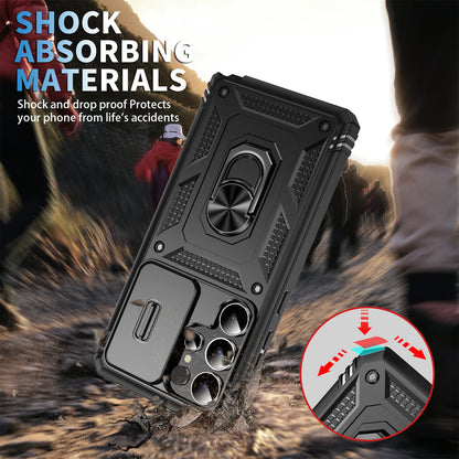 360 Full Protection Phone Case For Samsung Galaxy S25 S24 S23 Ultra Plus S25 Edge S24FE Case Armor Car Magnet Ring Stand Cover