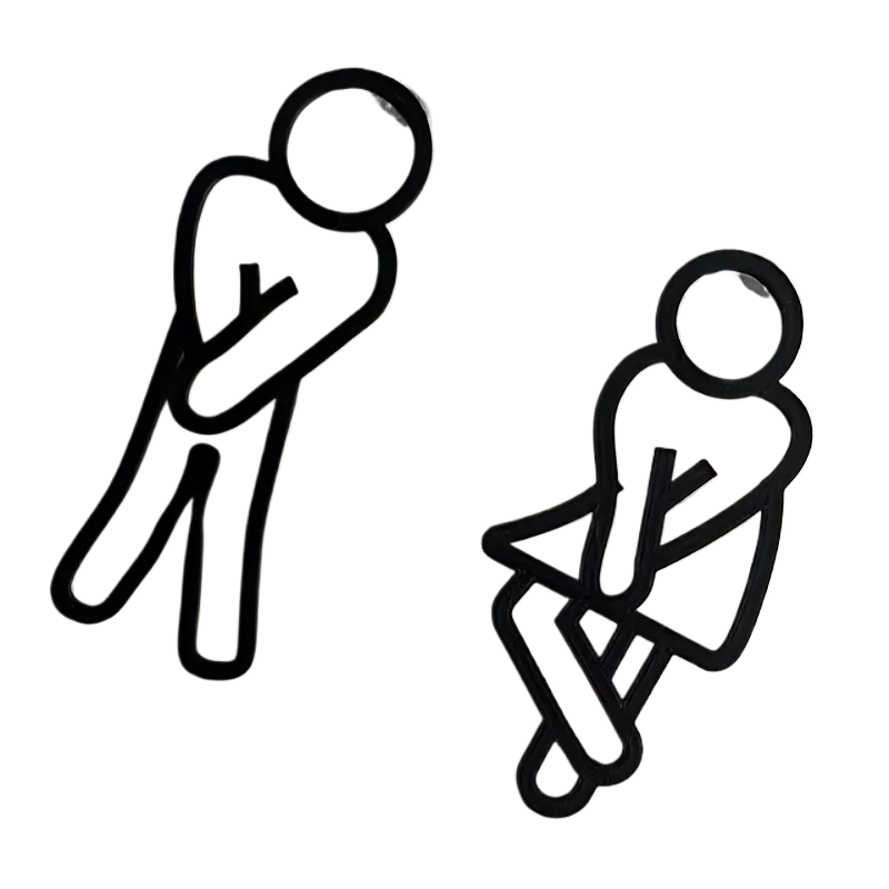 Funny Bathroom Signs for Men Women Creative 2D Flat Restroom Door Decor Restaurant Hotel Cafe Toilet Signage Wall Sticker