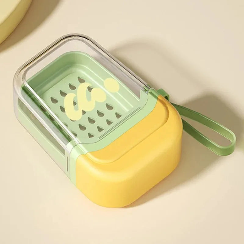 New Portable Soap Box Travel Mini Soap Box Sealed Drain With Lid Soap Box Transparent Light Luxury High-end