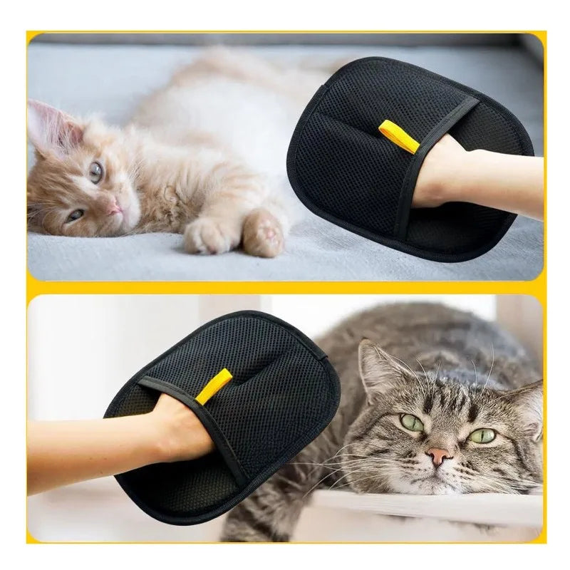 Double-Sided Pet Grooming Gloves for Cats & Dogs