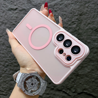 Luxury Matte Case For Samsung Galaxy S26 S25 S24 S23 Ultra Plus FE A56 A36 A26 A17 S25Edge For Magsafe Wireless Charge Cover