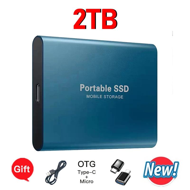 16TB Mass Storage Portable SSD 1TB 2TB 4TB 8TB USB3.2 External Hard Drive High Speed Solid Disk for All Devices