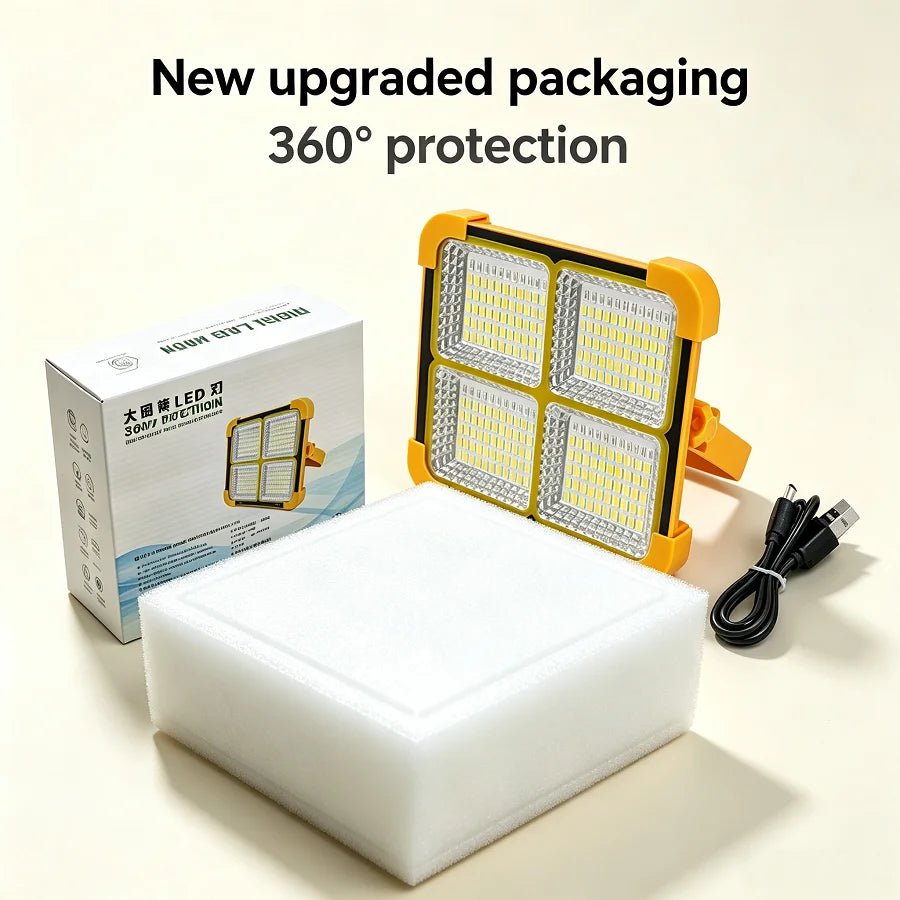 Portable Solar Lantern LED Tent Light Rechargeable Lantern Emergency Night Market Light Outdoor Camping Bulb Lamp Searchlight