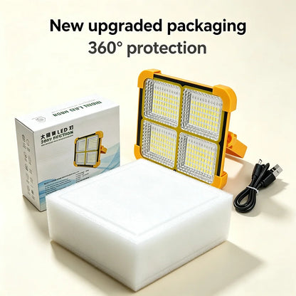 Portable Solar Lantern LED Tent Light Rechargeable Lantern Emergency Night Market Light Outdoor Camping Bulb Lamp Searchlight