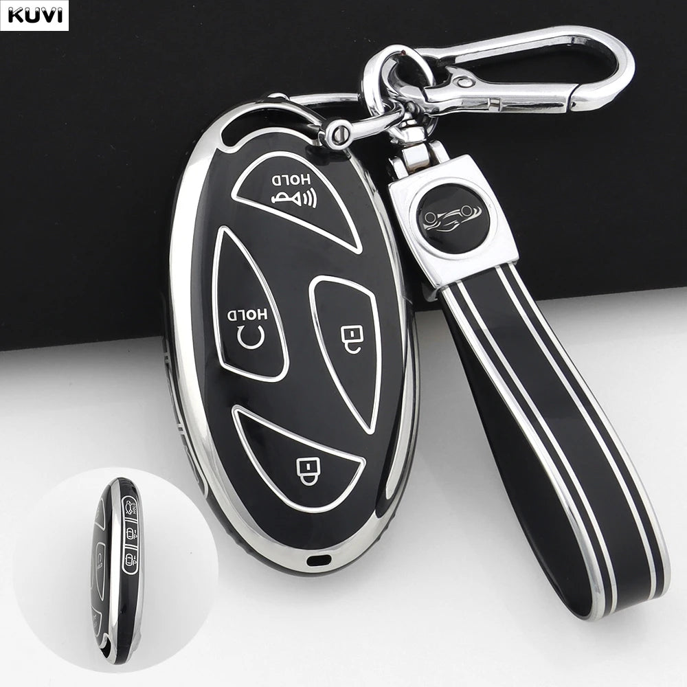 For Hyundai IONIQ 6 New Grand Prix GN7 Kona 5 7 Buttons Fashion TPU Car Remote Key Case Cover Protected Keychain Fob Accessories