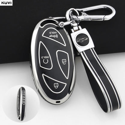 For Hyundai IONIQ 6 New Grand Prix GN7 Kona 5 7 Buttons Fashion TPU Car Remote Key Case Cover Protected Keychain Fob Accessories