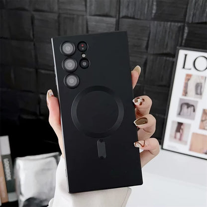 Soft Shockproof Magnetic Case For Magsafe Samsung Galaxy S26 Ultra S25 S24 S22 S21 Plus S20 FE Edge With Lens Protector Cover