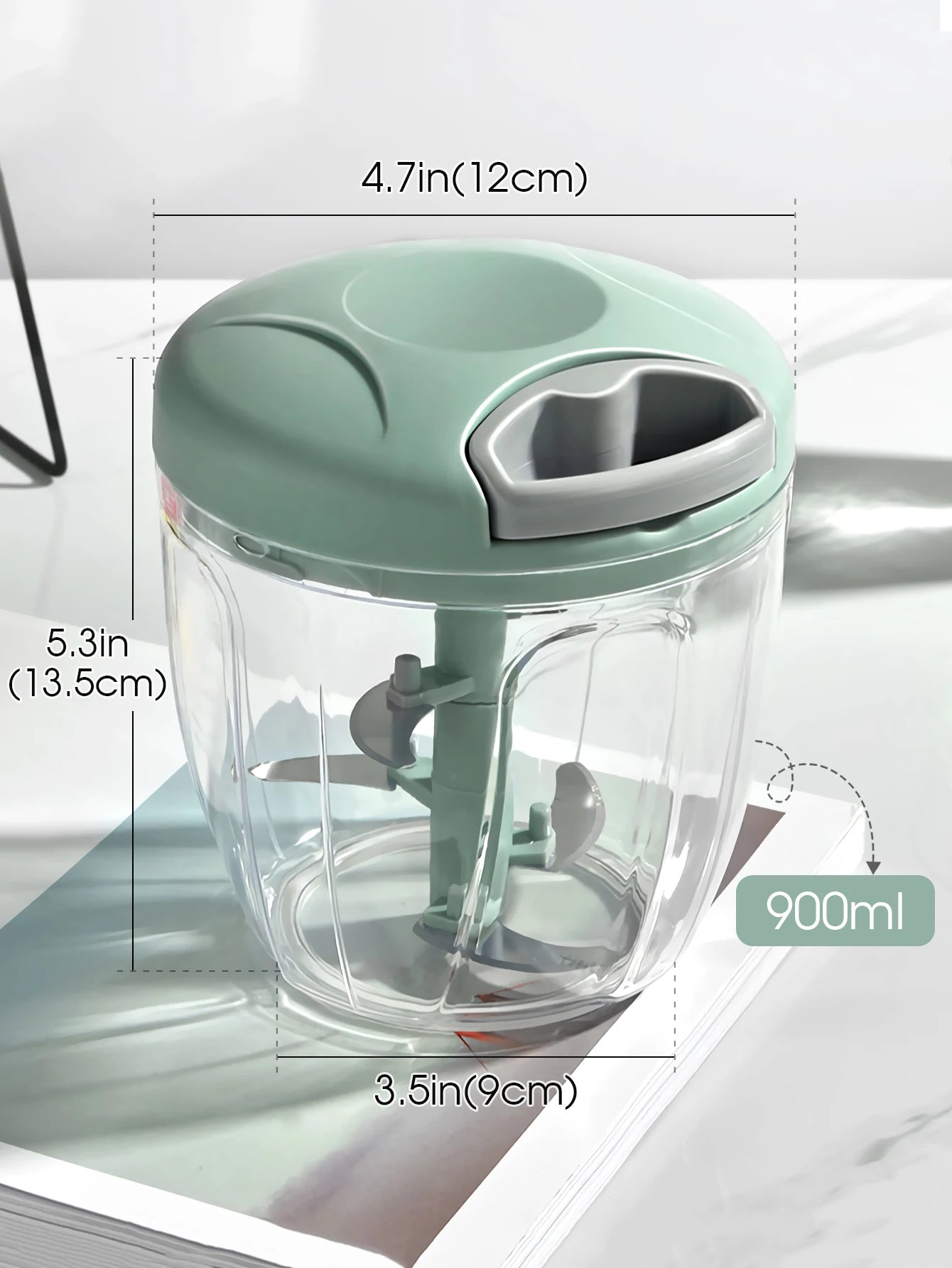 500/900ML Garlic Chopper Manual Rotate Vegetable Cutter Chopper Slicer Fruit Garlic Crusher Kitchen Gadget Blenders Meat Grinder