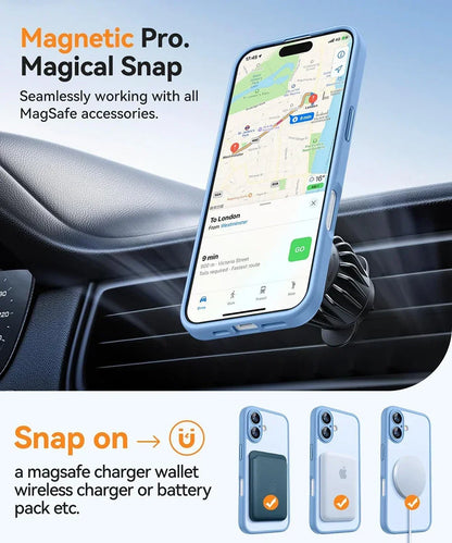 Magnetic Matte Translucent Armor Shockproof Case For iPhone 17 16 15 14 13 12 11 Pro Max Plus For Magsafe Wireless Charge Cover