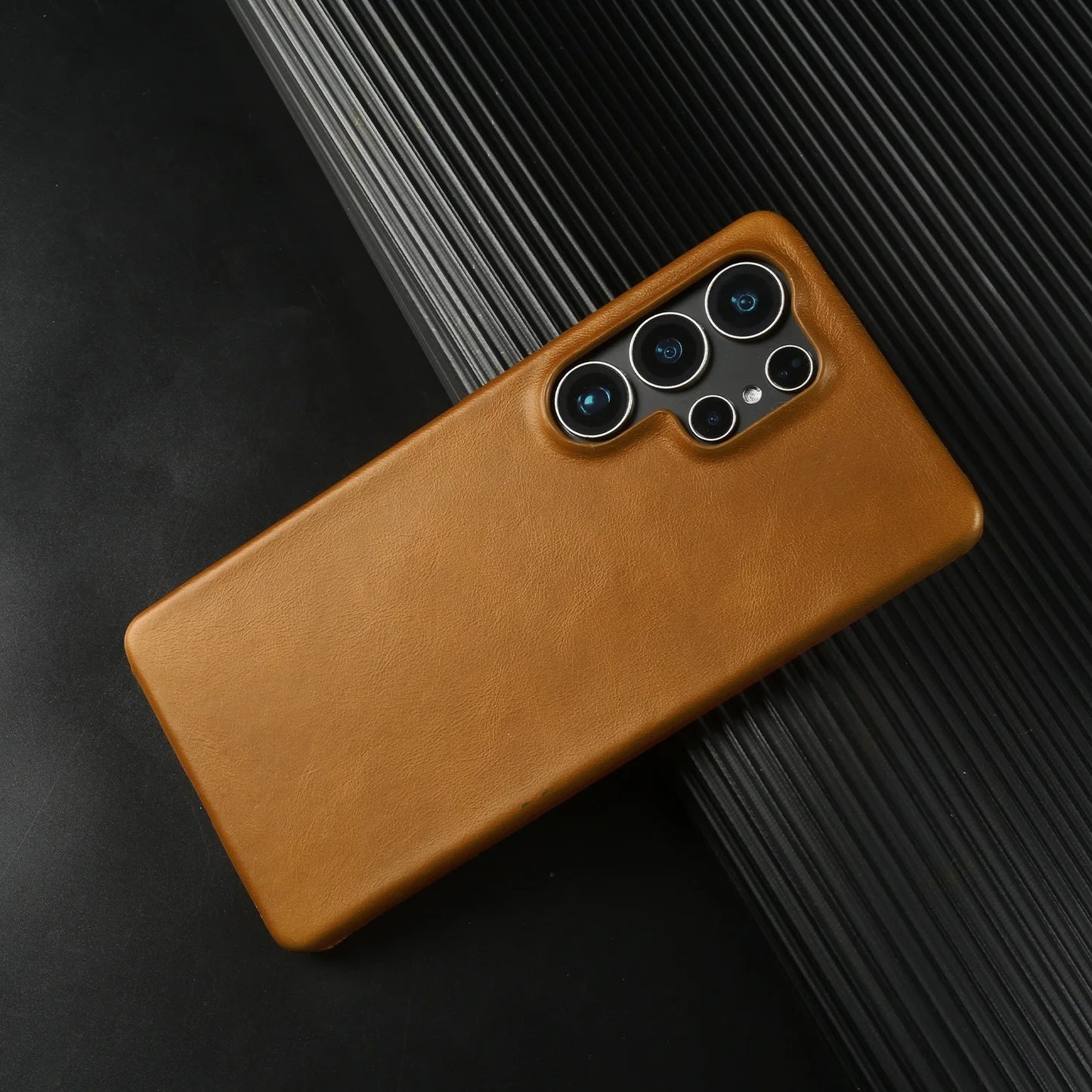 Natural Cowhide Genuine Leather Case For Samsung Galaxy S25 Ultra S26 S24 S23 S22 S21 Business Protective Back Cover Phone Cases