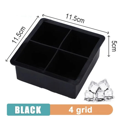 SoftAura 4/6/8/15/160 Grid Large Silicone Ice Cube Tray Food Grade Jumbo Ice Maker Mold Square Ice Tray for Home Kitchen DIY