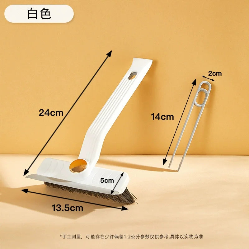 4 in 1 360° Rotating Hard Bristle Scrubber Multi-Purpose Tile Cleaning Brush with Clip Scraper for Bathroom Kitchen Floors