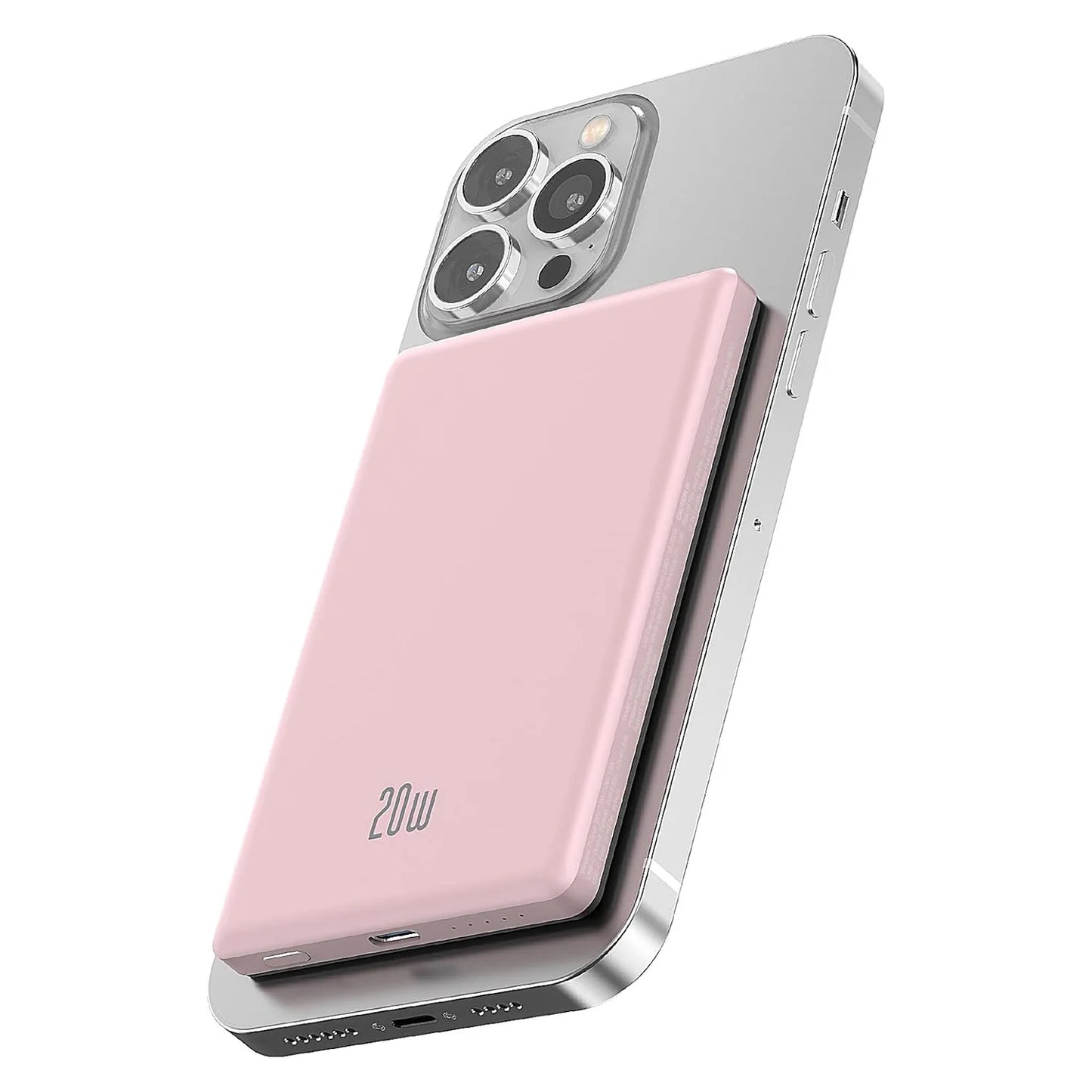 5000mAh Magnetic Power Bank, Wireless & 20W Fast Charger, for iPhone, Samsung (Type-C), Travel Portable Phone Battery Pack.