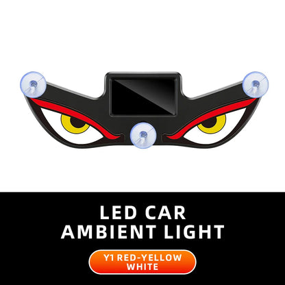 Solar Powered Car Neon Light Wireless Cool DEMON EYE Led Ambient Light Suction Cup USB Rechargeable Atmosphere Breathing Lamp