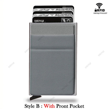 Rfid Credit Card Holder Men Thin Slim Mini Minimalist Wallets Luxury Metal Bank ID Cardholer Case Wallet for Men Carteras \[]pl/