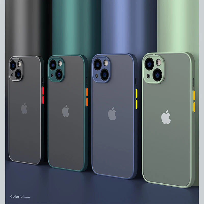Armor Bumper Shockproof iPhone Case – PC and TPU Hard Cover for iPhone 7–15 Series