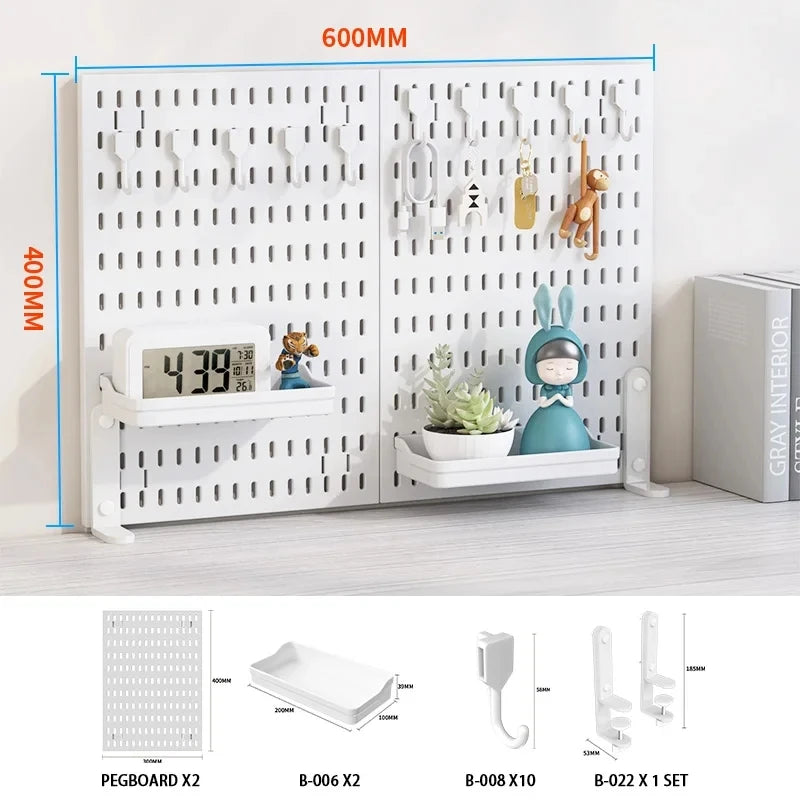 Neat Plastic Pegboard  Desk Organizer with Multiple Accessories for Home Office, Craft Room and Garage Display