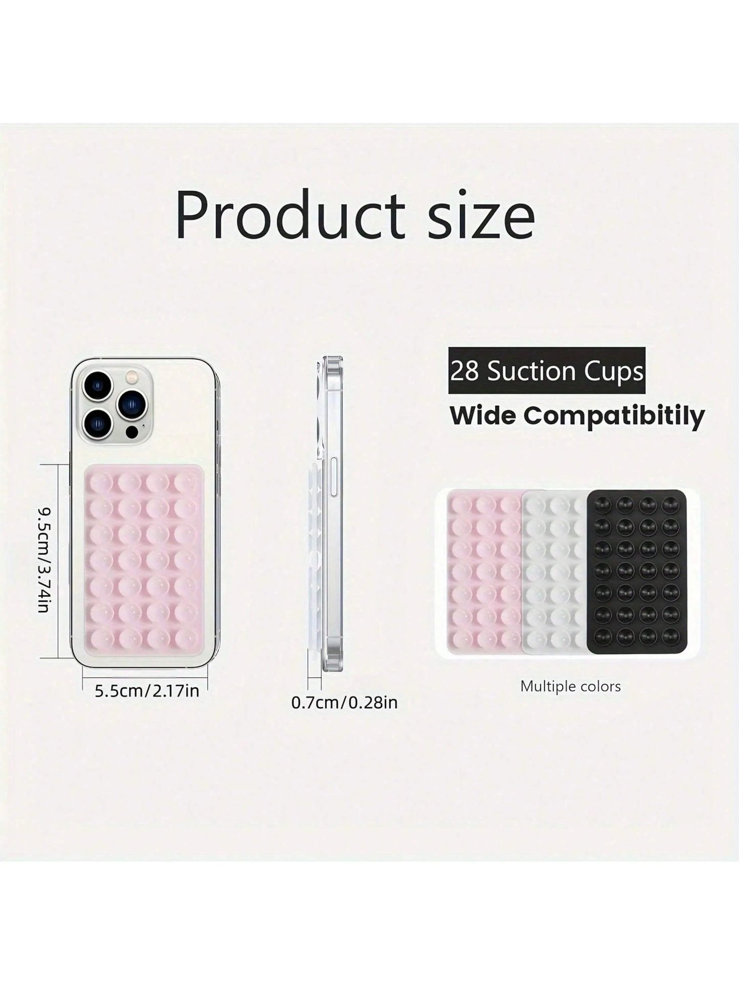 Double-Sided Silicone Suction Cup Phone Holder 28 Pads Universal Stand for Tablet & Charger