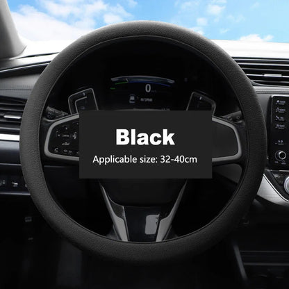 Non-Slip Silicone Steering Wheel Cover Summer Breathable Elastic Universal Fit 38cm Car Steering Wheel Protector Accessory
