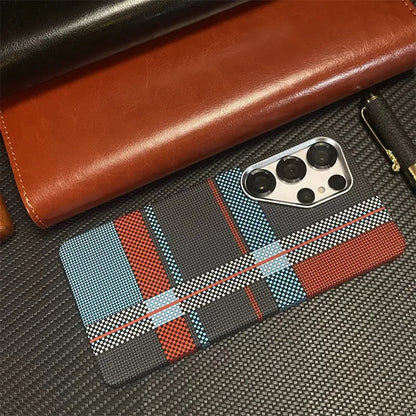 For Samsung Galaxy S26Ultra S26 S25 S24 S23 Ultra Plus Carbon Fiber Texture MagSafe Case Wireless Charging Alloy Lens Hard Cover