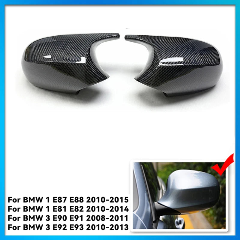 E90 E91 Black M3 Style Cover E81 E82 E87 E88 for BMW 1 3 Series E92 E93 Carbon Fiber M Look Rear Mirror Cap Car Accessories