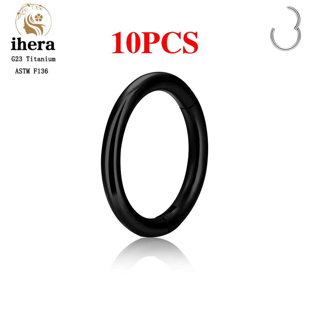 G23 Titanium Nose Ring – 10/50PCS Hoop Piercing Jewelry, 16/18/20G