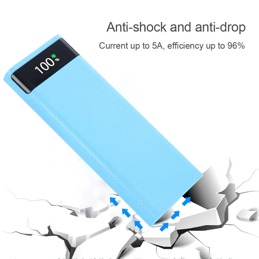 25W Battery Charge Storage Box Dual USB Micro Type C 18650 Power Bank Shell PD QC3.0 Quick Charge For Smartphone Without Battery