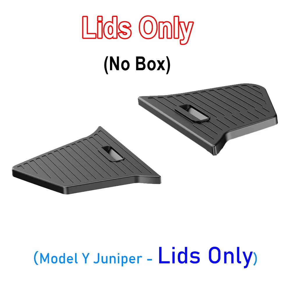 1:1 Official Design Trunk Storage Bins For Tesla Model Y Juniper 2025 Trunk Organizer Trunk Side Storage Box Travel Accessories