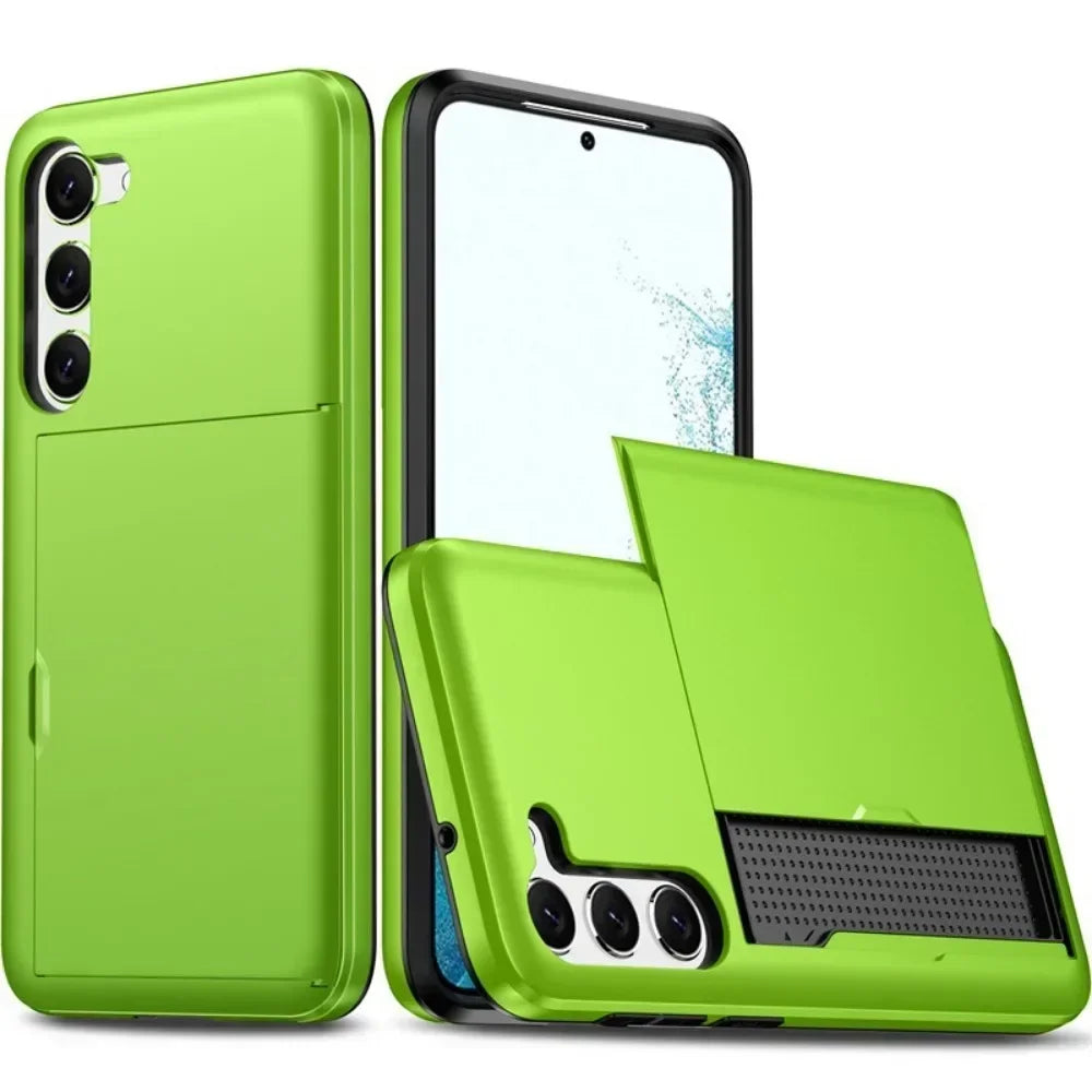 For Samsung Galaxy S26 S25 S24 Ultra S22 Plus S23 S21 S20 FE Note 20 A17 A55 Wallet Cover Card Holder Slot Shockproof Phone Case