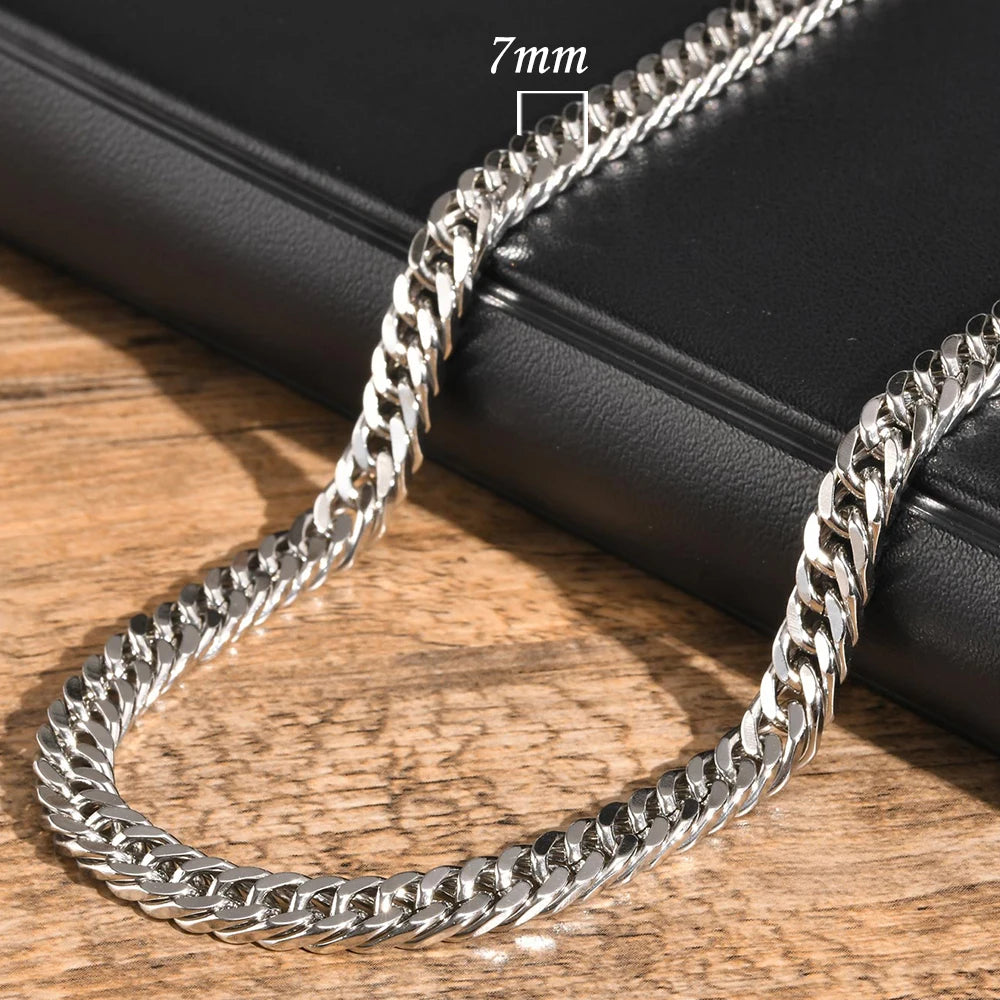 Vnox Stainless Steel Cuban Chain Necklace – Waterproof Unisex Miami Curb Link