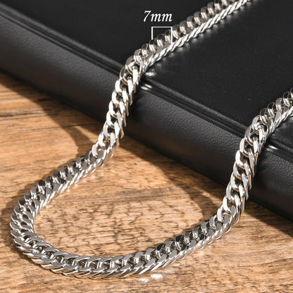 Vnox Stainless Steel Cuban Chain Necklace – Waterproof Unisex Miami Curb Link