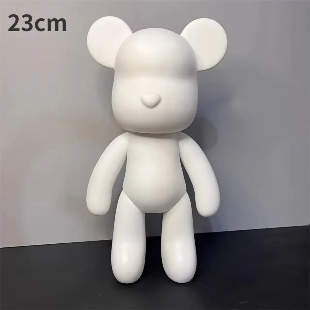 Key Rings Fluid Bear DIY Handmade Painting Violent Bear Sculpture White Mold Doll Figurine Toys Animal Bear Home Decor Ornaments