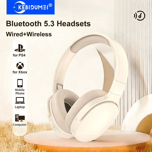 KEBIDUMEI Bluetooth 5.3 Headsets Gaming Headphones Dual Mode TWS Wireless Earphones Foldable Noise Reduction Music Headsets