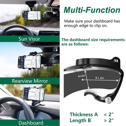 Universal 360° Rotation Car Phone Holder Stand Car Dashboard Clip Mount GPS Navigation Bracket For iPhone Samsung Xiaomi Huawei