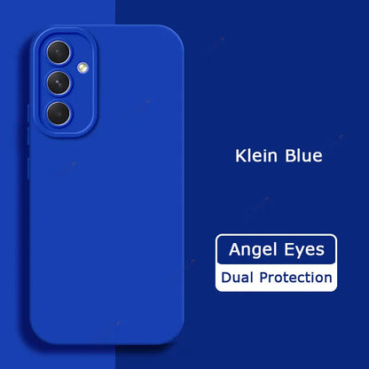 Luxury Angel Eyes Phone Case for Samsung Galaxy A54 5G Square Liquid Silicone Back Cover SamsungA54 360 Shockproof Fashion Coque