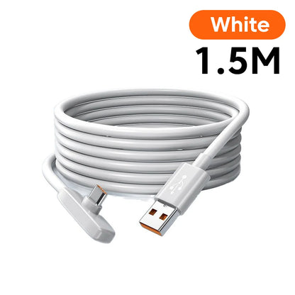 100W USB to Type C Fast Charging  90° Elbow Data Cable PD USB C Super Charging Game Cable for Samsung S23 S22 Huawei POCO Realme
