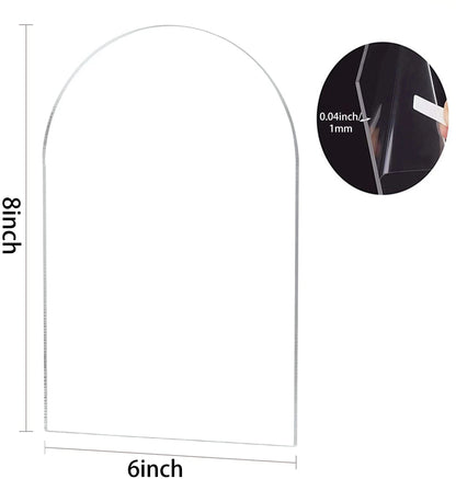 Clear Arch/Rectangular Acrylic Sheet Board for DIY Craft Signage Display Projects Picture Frame Wedding Place Card Decor Sign