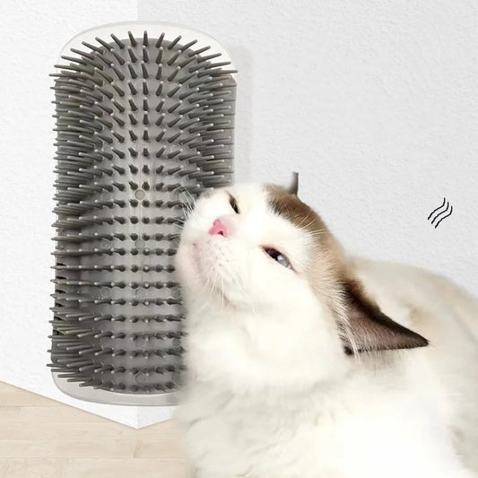 Cat Corner Grooming Brush & Removable Scratcher Comb
