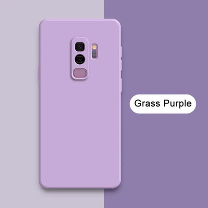 Square Liquid Silicone Back Cover for Samsung Galaxy S9 Plus Camera Protective Soft Shockproof Phone Case SamsungS9 S9Plus Funda