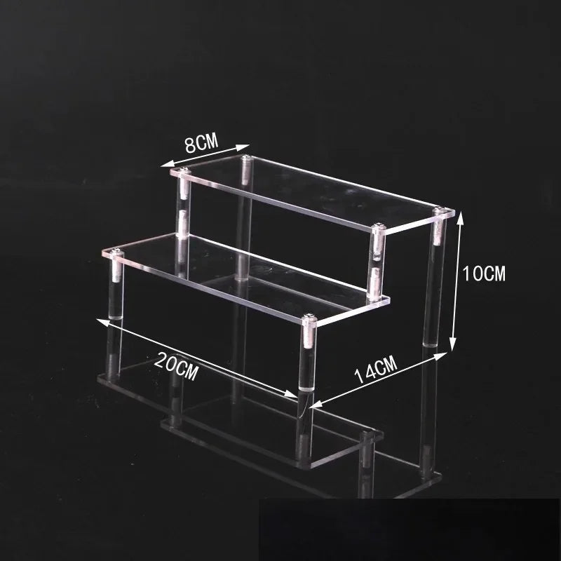 1-5 Tier Iridescent Acrylic Display Risers Stand Shelf for Figures Collectibles Cupcakes Perfumes Jewel Decorating & Organizing