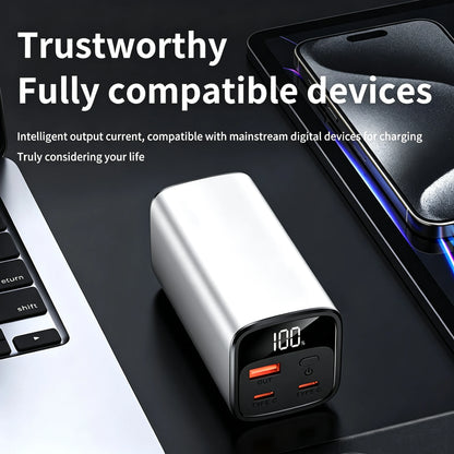 22.5W PD QC Fast Charge Aluminum DIY Power Bank Case Digital LED Display 4x21700 Battery Portable Charger DIY Module No Battery