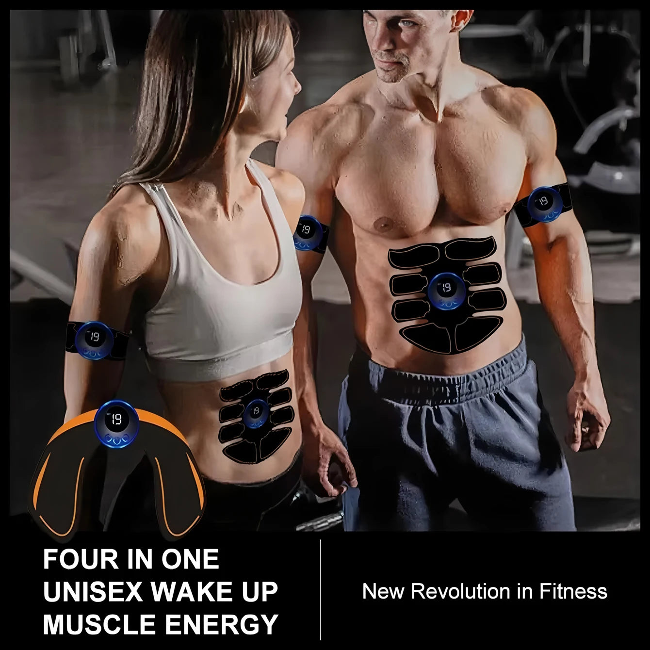EMS Abdominal Muscle Stimulator Fitness ABS Arm Training Patches Muscle Exercise Instrument USB Charging Home Men