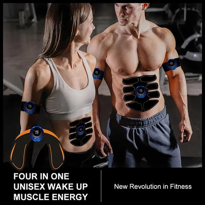 EMS Abdominal Muscle Stimulator Fitness ABS Arm Training Patches Muscle Exercise Instrument USB Charging Home Men