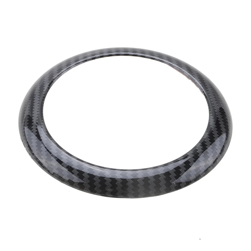 Rear Badge Ring Car Logo Cover For BMW 1 Series F20 F21 2011-2019 Black/Carbon Pattern Frame Sticker Car Decoration Accessories