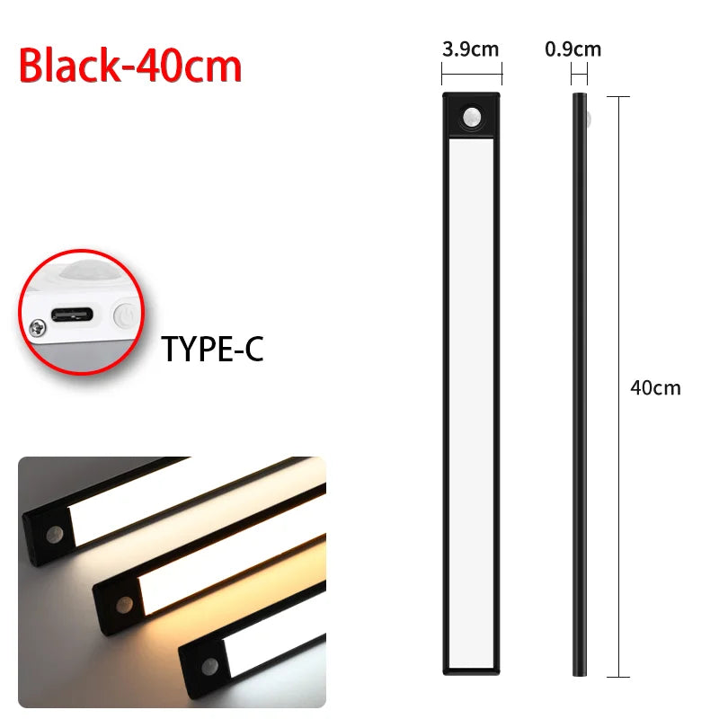 LED Motion Sensor Under-Cabinet Light — USB Rechargeable
