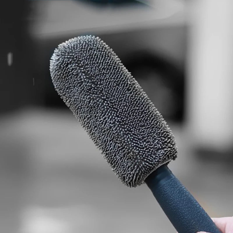 Microfiber Car Wheel & Tire Rim Cleaning Brush with Towel