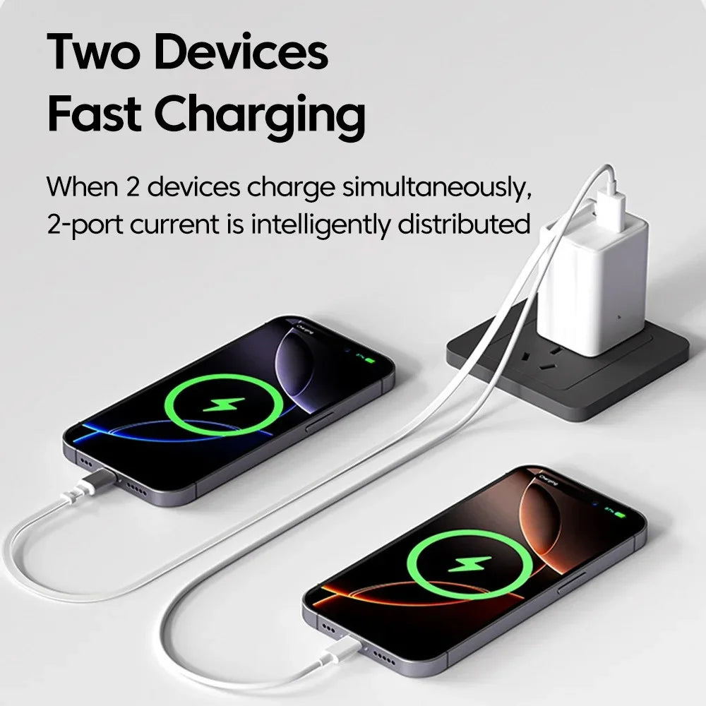 80W USB C Fast Charger with Retractable Type C Cable PD Charging for iPhone 17 16 15 Samsung Xiaomi iPad Phone Quick Charger