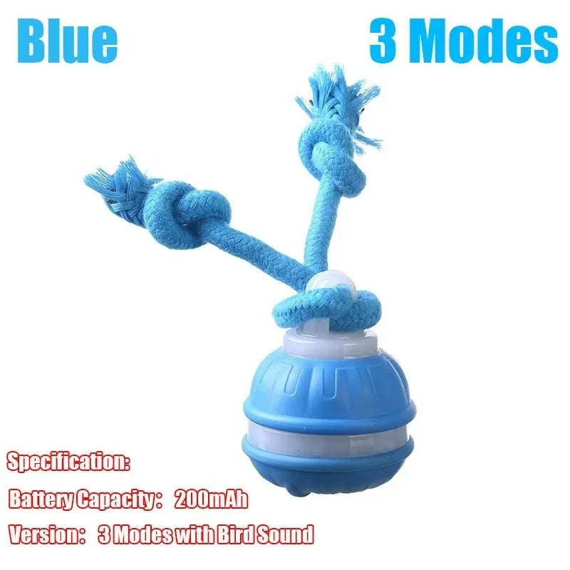 Smart Dog Toy Ball Electronic Interactive Pet Toy Moving Ball Rope USB 3 Modes Automatic Moving Bouncing for Puppy Chew Products