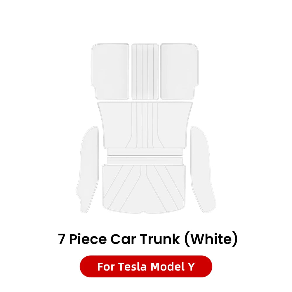 YZ For Tesla Model Y Juniper 2021-2026 Leather Trunk Mats Fully Surrounded Waterproof Non-Slip Liner Custom Floor Mat Accessorie